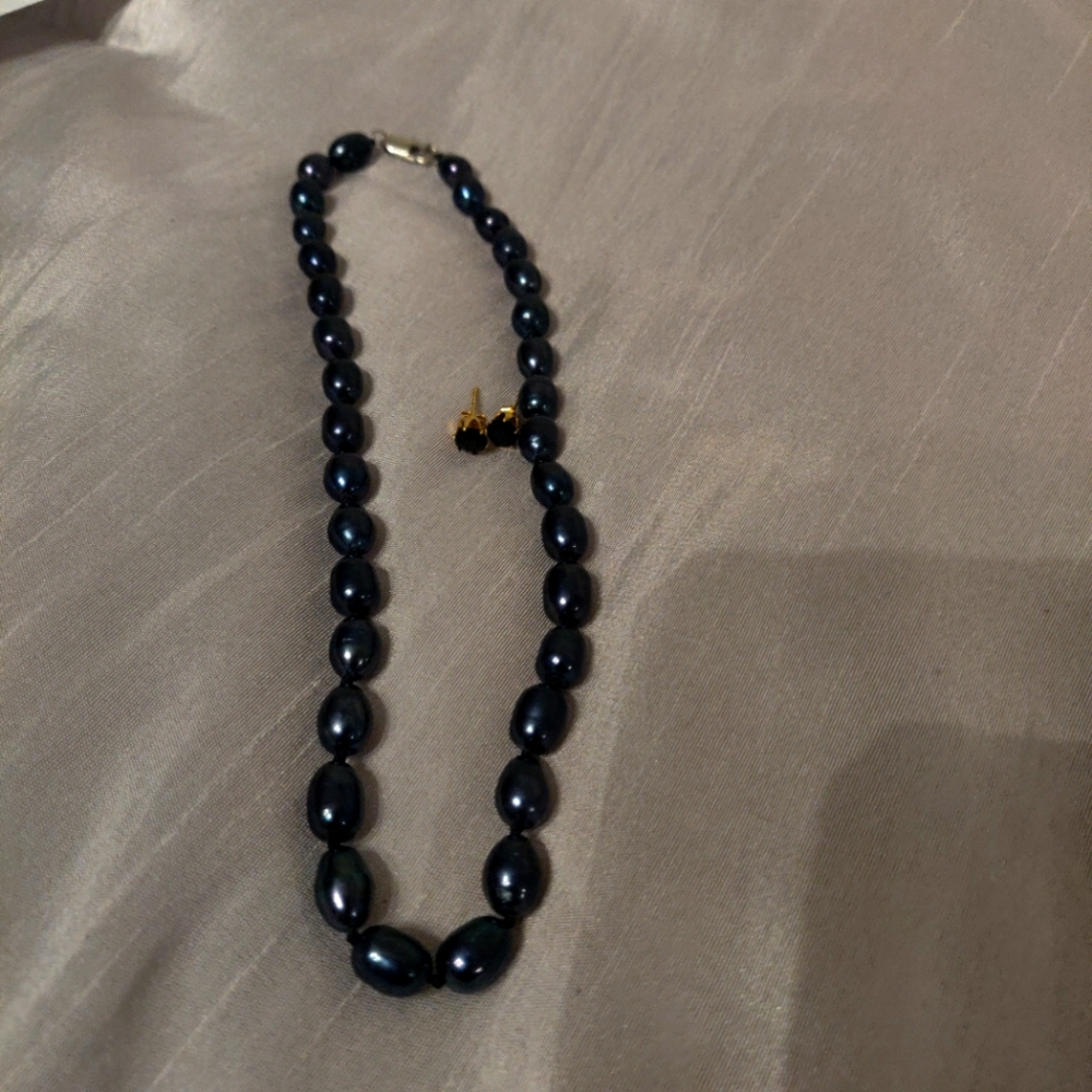 Earrings, necklace